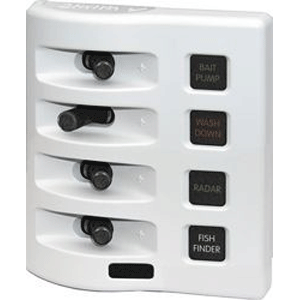 Blue Sea 4314 WeatherDeck Water Resistant Fuse Panel - 4 Position - White