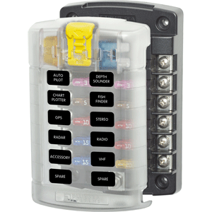 Blue Sea 5029 ST Blade Fuse Block w/Cover - 12 Circuit w/out Neg