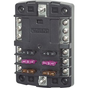 Blue Sea 5030 ST Blade Fuse Block w/o Cover - 6 Circuit w/Negati