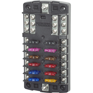 Blue Sea 5031 ST Blade Fuse Block w/o Cover - 12 Circuit w/Negat