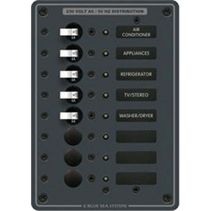 Blue Sea 8159 AC 8 Position 230v (European) Breaker Panel (White