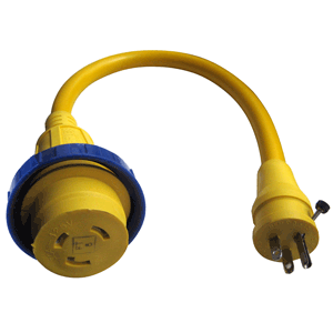 CHARLES CHARLES 30 AMP TO 15 AMP 125  VOLT STRAIGHT ADAPTER YELLOW