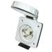 CHARLES 30 AMP 125 VOLT  INLET - WHITE POLYCARBONATE
