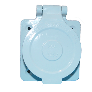 Charles 30 Amp, 125V Inlet - White Flip Cover Charles 30 Amp, 125V Inlet - White Flip Cover