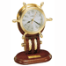 HOWARD MILLER BRITANNIA WHEEL CLOCK BRASS & MAHOGANY