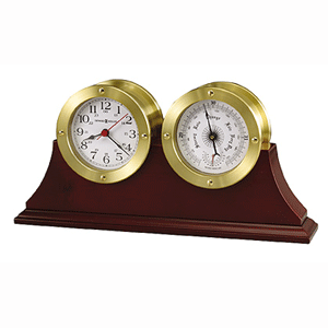 HOWARD MILLER SOUTH HARBOR SET CAPTAIN'S CLOCK AND BAROMETER