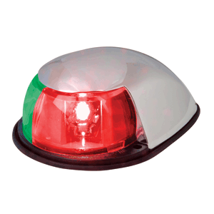 Perko LED Bi-Color Bow Light - Red/Green - 12v - Chrome Plated Housing