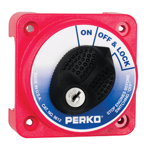 Perko 9612DP Compact Medium Duty Main Battery Disconnect Switch w/ Key Lock