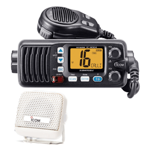 Icom M304 VHF Radio - Black - Free SP21W Remote Speaker