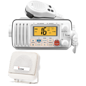 Icom M422 VHF Radio w/ Hailer - White - Free SP21W Remote Speaker