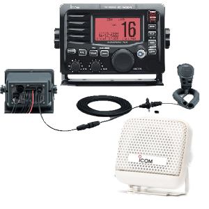 Icom M504 VHF Rear Mic Radio - Black - Free SP21W Remote Speaker