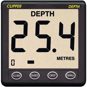 CLIPPER CLIPPER DEPTH INSTRUMENT WITH THRU HULL TRANSDUCER & COVER