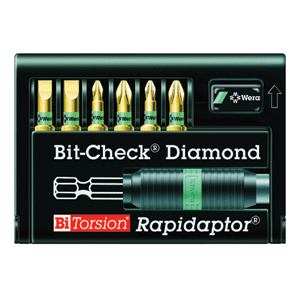 Wera Rapidaptor Bit Holder w/6 Piece Diamond Bit Set Wera Rapidaptor Bit Holder w/6 Piece Diamond Bit Set