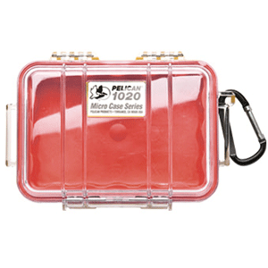 Pelican 1020 Micro Case w/Clear Lid - Red