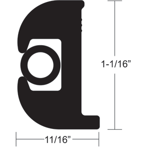 Taco Flex Vinyl Rub Rail Kit 1 1/16' Black W/Black Insert - V110809BBK502