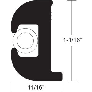 Taco Flex Vinyl Rub Rail Kit 1 1/16" Black W/White Insert - V110809BWK502