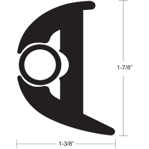 Taco Flex Vinyl Rub Rail Kit  1 7/8" Black W/Black Insert - V113426BBK702