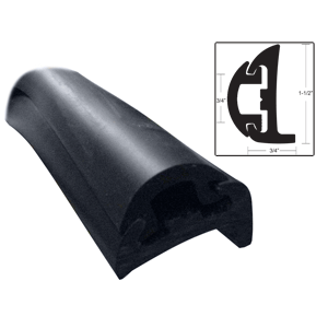 Taco Semi Rigid Rub Rail Kit 1 1/2" Black W/Black Insert - V119795BBK50D2