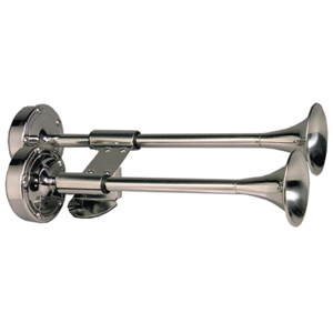 Ongaro Deluxe SS Shorty Dual Trumpet Horn - 12V