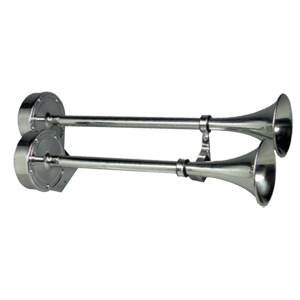 Ongaro Deluxe SS Dual Trumpet Horn - 12V