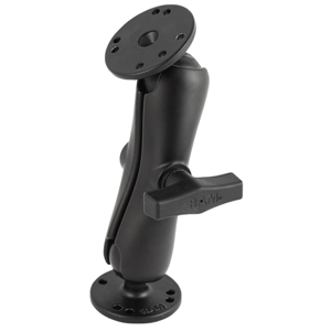 RAM Mount 1.5" Ball Double Socket Arm w/2 2.5" Round Bases - AMP
