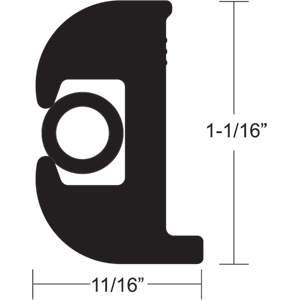 Taco Flex Vinyl Rub Rail Kit 1 1/16" Black W/Black Insert - V110809BBK702