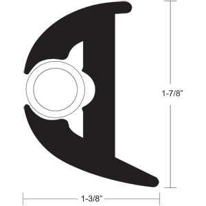 Taco Flex Vinyl Rub Rail Kit 1 7/8" Black W/White Insert - V113426BWK702