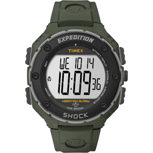 TIMEX TIMEX EXPEDITION SHOCK RESIST XL VIBRATE ALARM GREEN WATCH