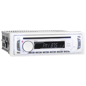 BOSS AUDIO SYSTEMS SINGLE DIN MARINE CD RECEIVER WHITE FULL DETACHABLE FRONT PANEL