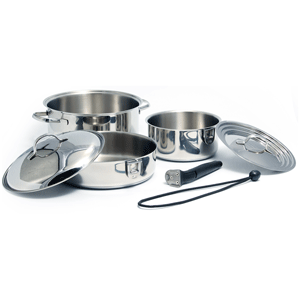 KUUMA PRODUCTS KUUMA 7-PIECE STAINLESS STEEL NESTING COOKWARE SET INDUCTION