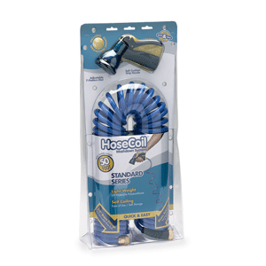 Hosecoil HS5004U 50' Self Coiling Hose w/ 7 Pattern Spray Nozzle and Cellulose Sponge