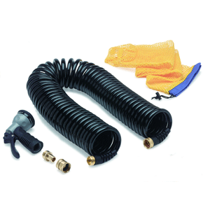 HoseCoil 50' Black Heavy Duty Hose Flex Relief Nozzle & Bag