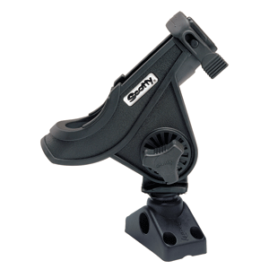 Scotty 280 Bait Caster / Spinning Rod Holder w/ 241 Deck or Side Mount - Black