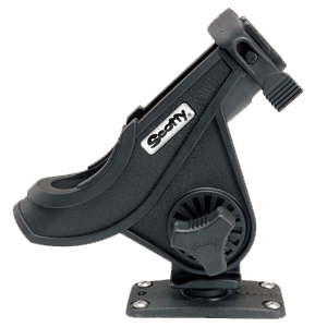 Scotty 281 Bait Caster / Spinning Rod Holder w/ 244 Flush Deck Mount - Black