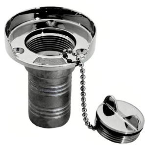 Whitecap Gas Hose Deck Fill w/ Splash Guard - 1-1/2" Chain