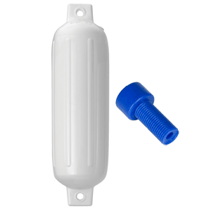 Polyform G-3 Twin Eye Fender 5.5 x 20 - White w/ Air Adaptor