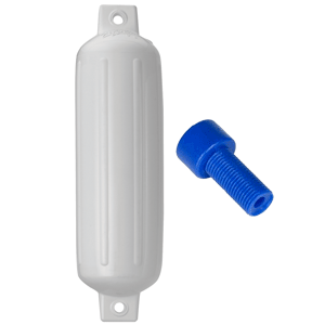 Polyform G-4 Twin Eye Fender 6.5 x 23 - White w/ Air Adaptor