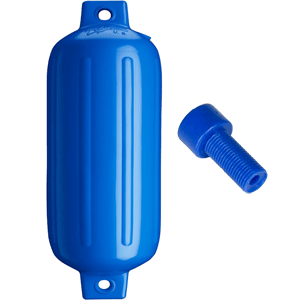 Polyform G-5 Twin Eye Fender 8.5 x 27 - Blue w/ Air Adaptor
