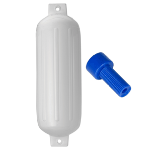 Polyform G-5 Twin Eye Fender 8.5 x 27 - White w/ Air Adaptor