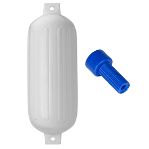 Polyform G-6 Twin Eye Fender 10.5 x 30 - White w/ Air Adaptor