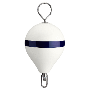 Polyform Mooring Buoy w/ SS 15" Diameter - White Blue Stripe