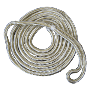Kwik Tek Premium Double Braid Nylon Dock Line - 3/8 x 15' - White/Gold